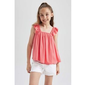 DeFacto Y9152A622HSRD216 Kız Çocuk Regular Kolsuz Viskon Bluz