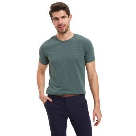 Defacto Yeşil Kısa Kollu Basic Yuvarlak Yaka Büyük Beden Erkek T-shirt