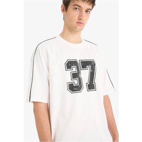 DeFacto Z0601AZ23SM Antrasit-AR191 Loose Fit Bisiklet Yaka Baskılı Kısa Kollu %100 Pamuk Kadın T-shirt