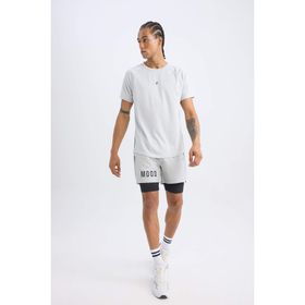 DeFacto Z2147AZ25SP Gri-GR91 Erkek Slim Fit Dar Kesim Fermuarlı Telefon Cepli Sporcu Taytlı Şort