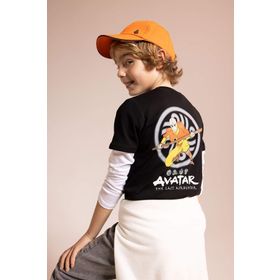 DeFacto Z2151A623SM Siyah Avatar the Last Airbender Bisiklet Yaka Kısa Kollu Erkek Çocuk T-shirt