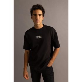 DeFacto Z3072AZ23SP BK81 Erkek Comfort Fit Bisiklet Yaka Baskılı T-shirt