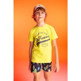 DeFacto Z8002A623SM Yeşil-GN667 Regular Fit Bisiklet Yaka Baskılı Kısa Kollu Erkek Çocuk T-shirt