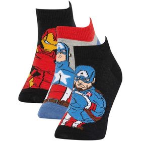DeFacto Z8967A6NS Erkek Çocuk Marvel Avengers 3'lü Pamuklu Patik Çorap