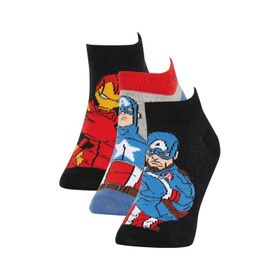 DeFacto Z8967A6NS Erkek Çocuk Marvel Avengers 3'lü Pamuklu Patik Çorap