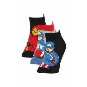 DeFacto Z8967A6NS Erkek Çocuk Marvel Avengers 3'lü Pamuklu Patik Çorap