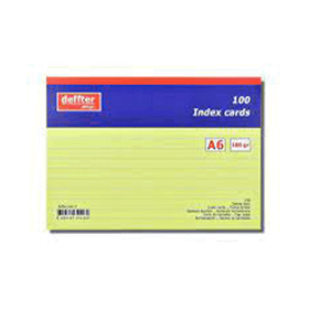 Deffter 641260 A6 Sarı Çizgili İndex Kartı
