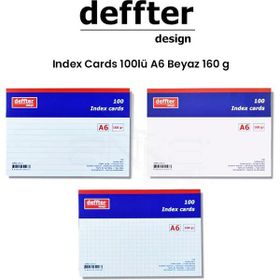 Deffter Index Cards 100'lü A6 Beyaz 160 gr Defter