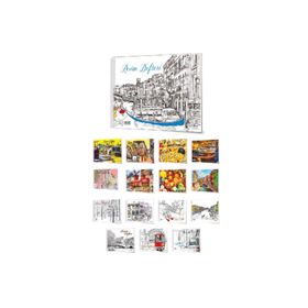 Defne 35x50 cm Telli 15 Yaprak Karton Kapak 5 Adet Resim Defteri
