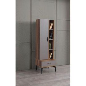 Defne 50x45x165 Ahşap Kapaklı Raflı Çekmeceli Kitaplık