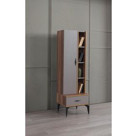 Defne 50x45x165 Ahşap Kapaklı Raflı Çekmeceli Kitaplık