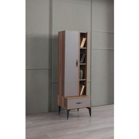 Defne 50x45x165 Ahşap Kapaklı Raflı Çekmeceli Kitaplık