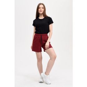 Defys Regular Fit Bordo Kadın Beli Lastikli Cepli Etiket Detaylı Şort