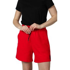 Defys Regular Fit Kırmızı Kadın Beli Lastikli Cepli Etiket Detaylı Şort