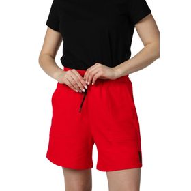Defys Regular Fit Kırmızı Kadın Beli Lastikli Cepli Etiket Detaylı Şort