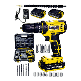 Deko ECD-DKT-1069 24 W Çift Akülü Şarjlı Vidalama Darbeli Matkap Çantalı Set + 24 Parça Usta Seti