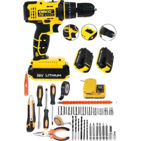 Deko Turkey Germany Hybrid Motor 58 V Panasonic Çift Akü Darbeli Şarjlı 30 Parça Matkap