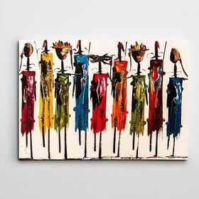 Dekolata Afrikalı İnsanlar Modern Sanat 20x30 cm Kanvas Tablo