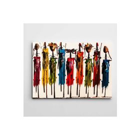 Dekolata Afrikalı İnsanlar Modern Sanat 50x70 cm Kanvas Tablo