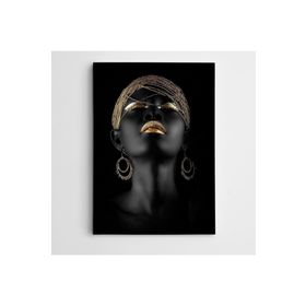 Dekolata Afrikalı Kadın 20x30 cm Kanvas Tablo