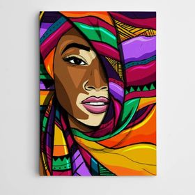 Dekolata Afrikalı Kadın Modern Sanat 30x40 cm Kanvas Tablo
