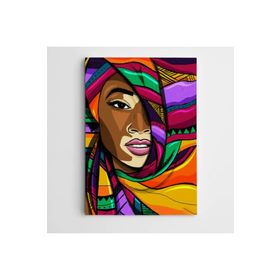 Dekolata Afrikalı Kadın Modern Sanat 60x85 cm Kanvas Tablo