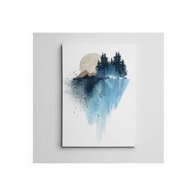 Dekolata Ağaç Toprak ve Dolunay Mini 30x40 cm Kanvas Tablo
