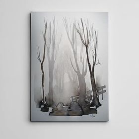 Dekolata Ağaç ve Çit Mini 100x140 cm Kanvas Tablo
