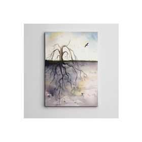 Dekolata Ağaç ve Kökleri Mini 30x40 cm Kanvas Tablo