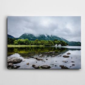Dekolata Ağaçlar Kayalar Deniz 50x70 cm Kanvas Tablo