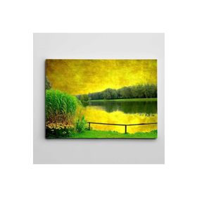 Dekolata Ağaçlar ve Göl 85x120 cm Kanvas Tablo