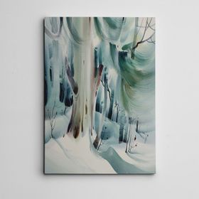 Dekolata Ağaçlar ve Kış Mini 20x30 cm Kanvas Tablo