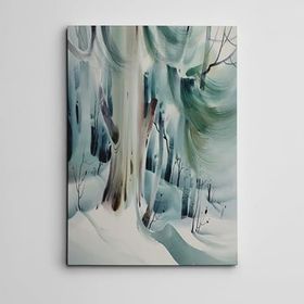 Dekolata Ağaçlar ve Kış Mini 70x100 cm Kanvas Tablo