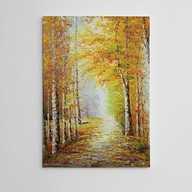 Dekolata Ağaçlar ve Sonbahar Yağlıboya Reprodüksiyon 70x100 cm Kanvas Tablo