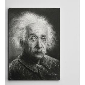 Dekolata Albert Eınsteın Siyah Beyaz 40x60 cm Kanvas Tablo