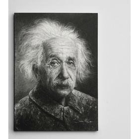 Dekolata Albert Eınsteın Siyah Beyaz 50x70 cm Kanvas Tablo