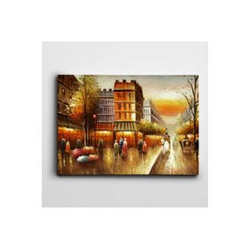 Dekolata At Arabası Sokak ve İnsanlar 50x70 cm Kanvas Tablo