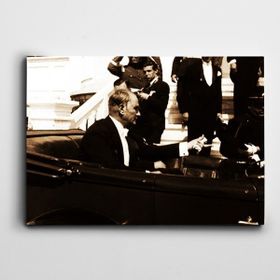 Dekolata Atatürk Ankara'da 16 Haziran 1934 20x30 cm Kanvas Tablo