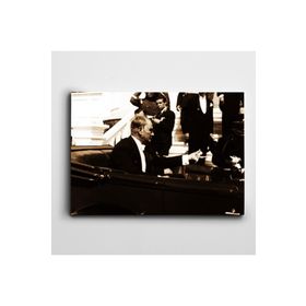 Dekolata Atatürk Ankara'da 16 Haziran 1934 60x85 cm Kanvas Tablo