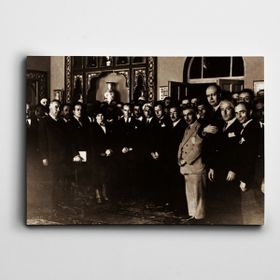 Dekolata Atatürk Ankara'da 1930 35x50 cm Kanvas Tablo