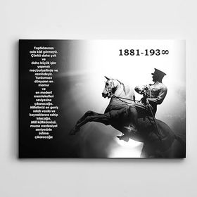Dekolata Atatürk Azim 40x60 cm Kanvas Tablo