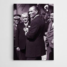Dekolata Atatürk Eşrafla 40x60 cm Kanvas Tablo