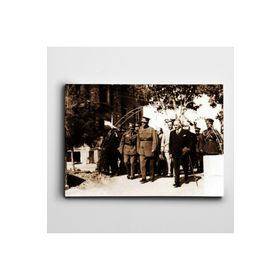 Dekolata Atatürk İzmir'de 24 Haziran 1934 20x30 cm Kanvas Tablo