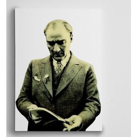 Dekolata Atatürk Kitap Okurken 35x50 cm Kanvas Tablo