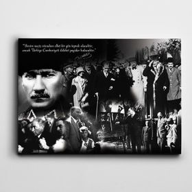 Dekolata Atatürk Kolaj 20x30 cm Kanvas Tablo