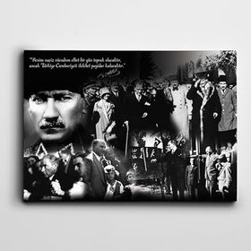 Dekolata Atatürk Kolaj 70x100 cm Kanvas Tablo