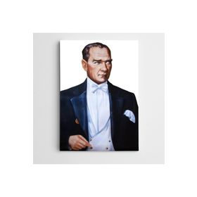Dekolata Atatürk Mavi Ceketli 60x85 cm Kanvas Tablo