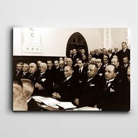 Dekolata Atatürk Mecliste 1935 30x40 cm Kanvas Tablo