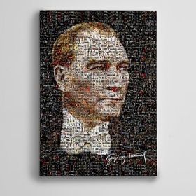 Dekolata Atatürk Mozaik 100x140 cm Kanvas Tablo