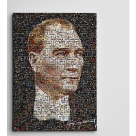 Dekolata Atatürk Mozaik 70x100 cm Kanvas Tablo